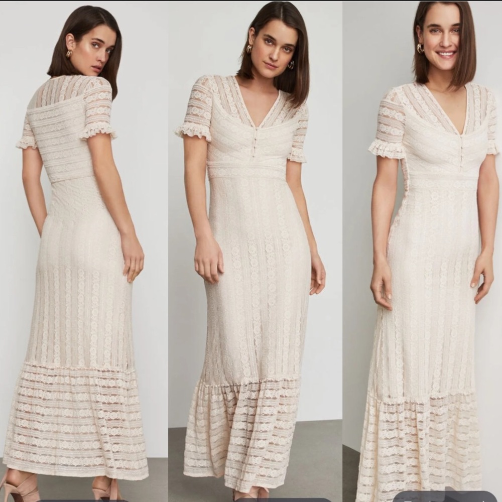 Bcbgmaxazria maxi lace dress